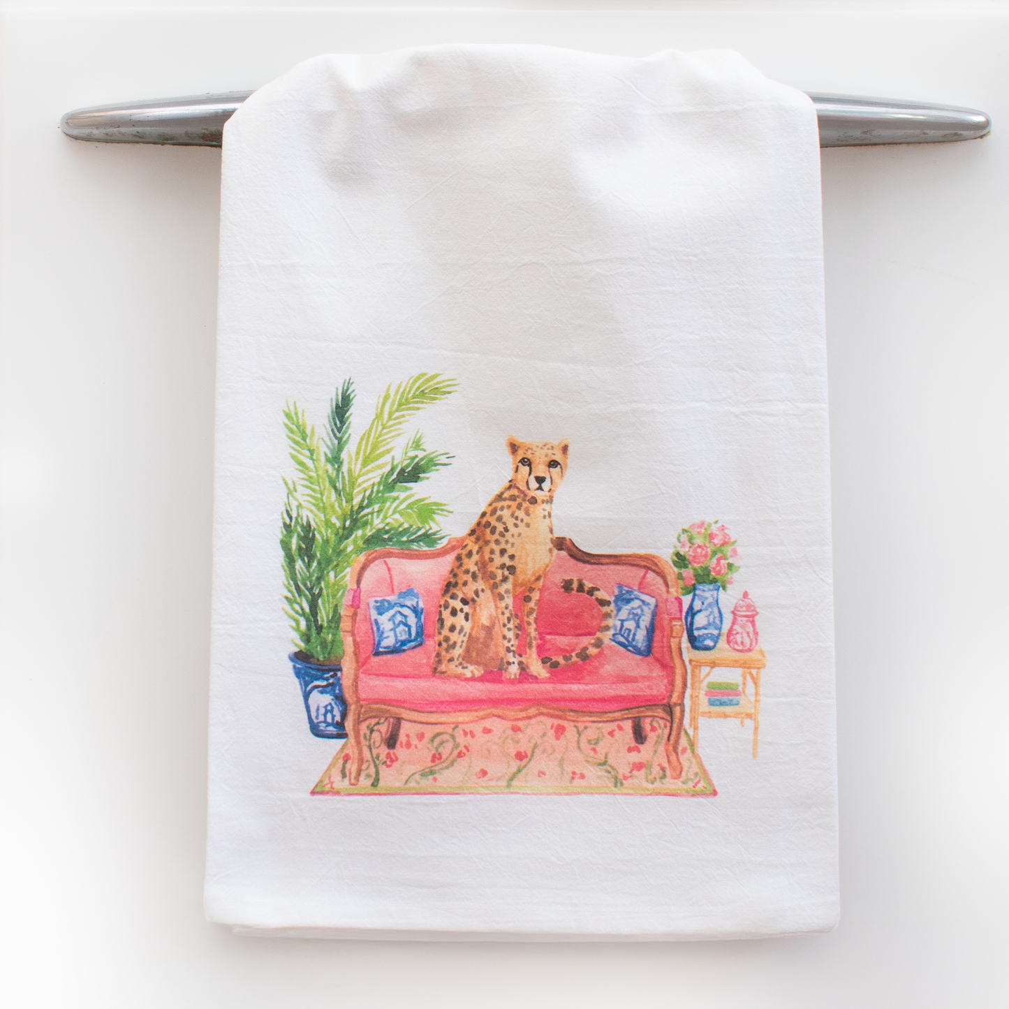Fancy Cheetah Tea Towel