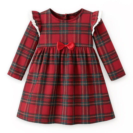 Christmas Bamboo Holiday Dress – Classic Red Plaid Charm