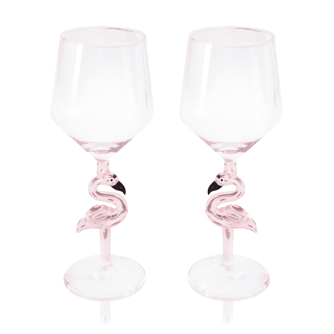 3D Flamingo Wine Glass