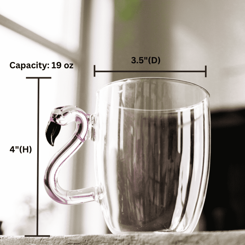 3D Flamingo Glass Mugs