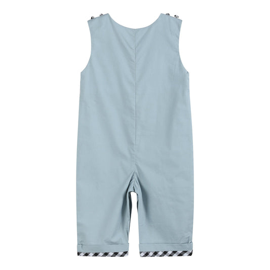 Gray Halloween Smocked Overalls