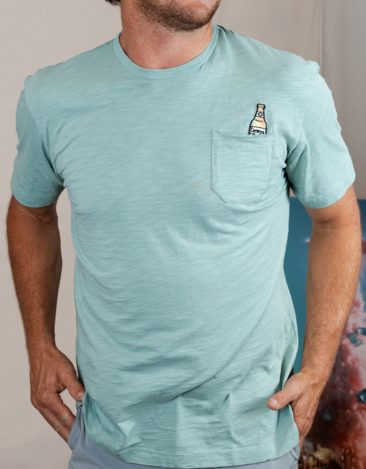 CERVEZA FOR MY FACE-A - SLUB PIMA POCKET TEE