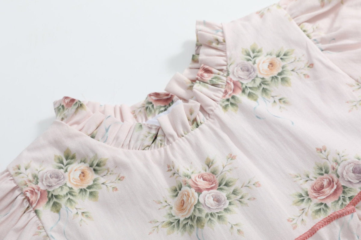 Heirloom Custom Rose Layered Ruffle Dress