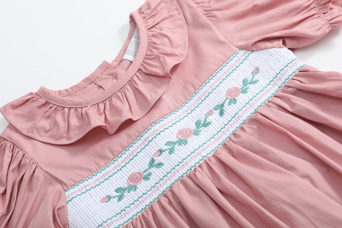 Heirloom Rose Ruffle Smocked Dress