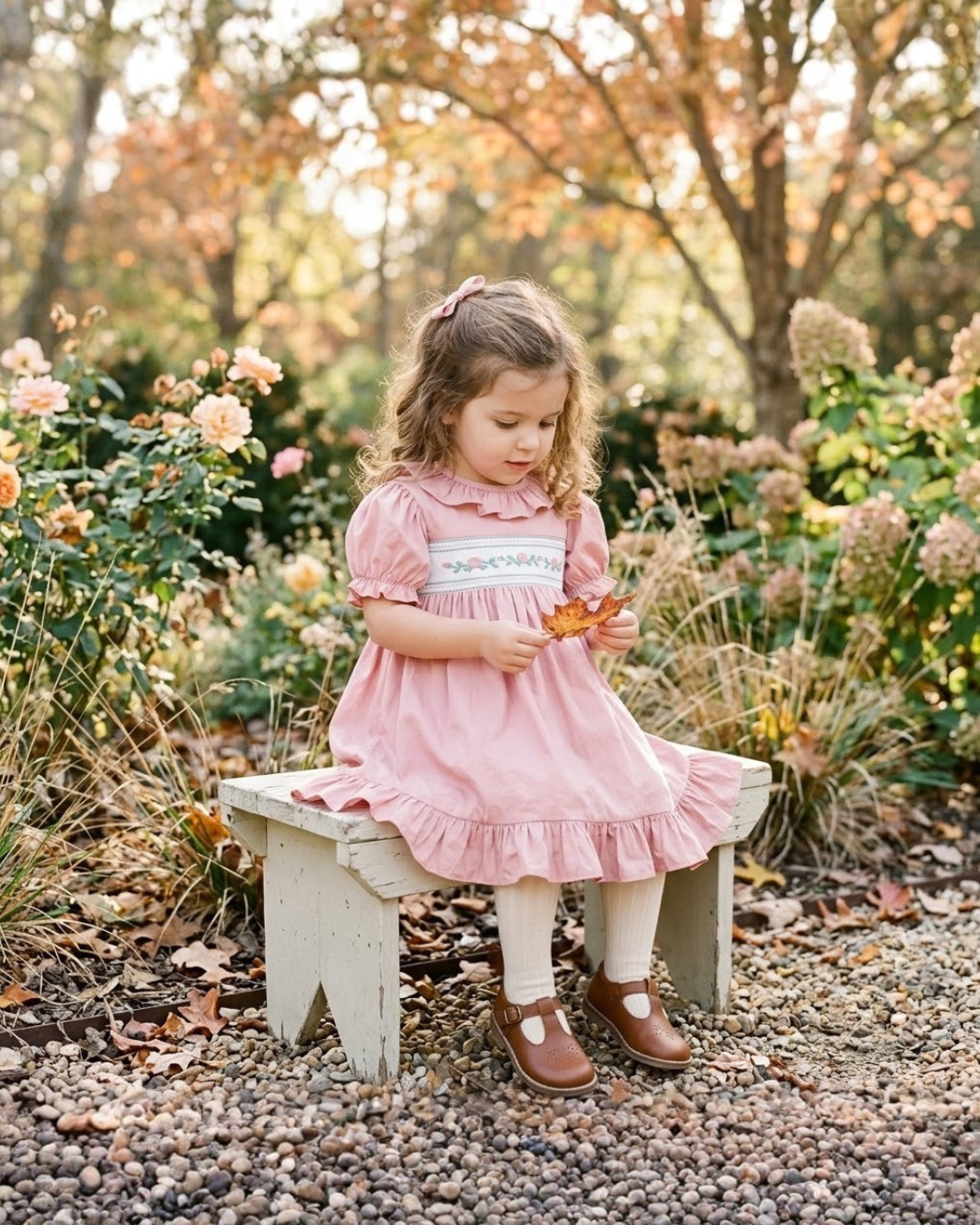 Heirloom Rose Ruffle Smocked Dress