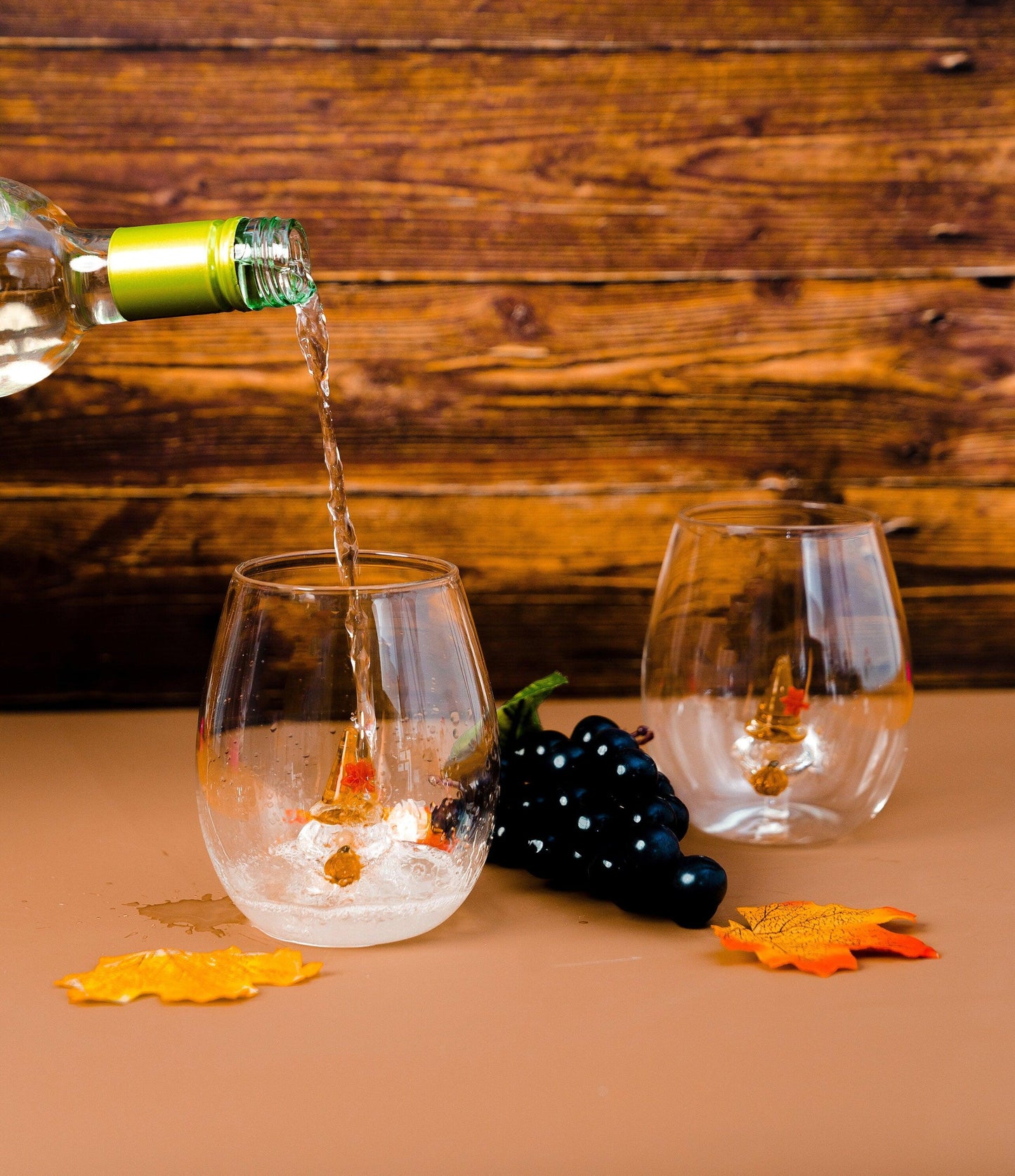 3D Thanksgiving Gnome Stemless Glass
