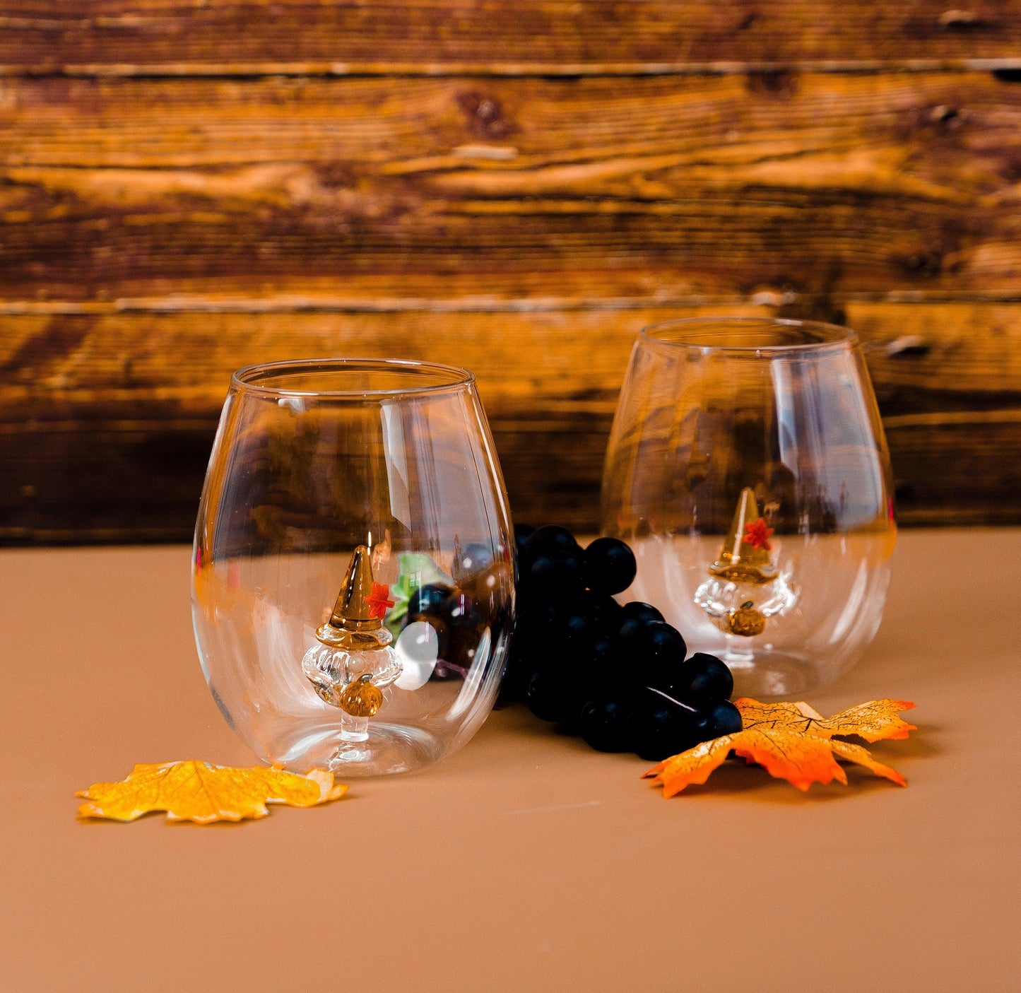 3D Thanksgiving Gnome Stemless Glass