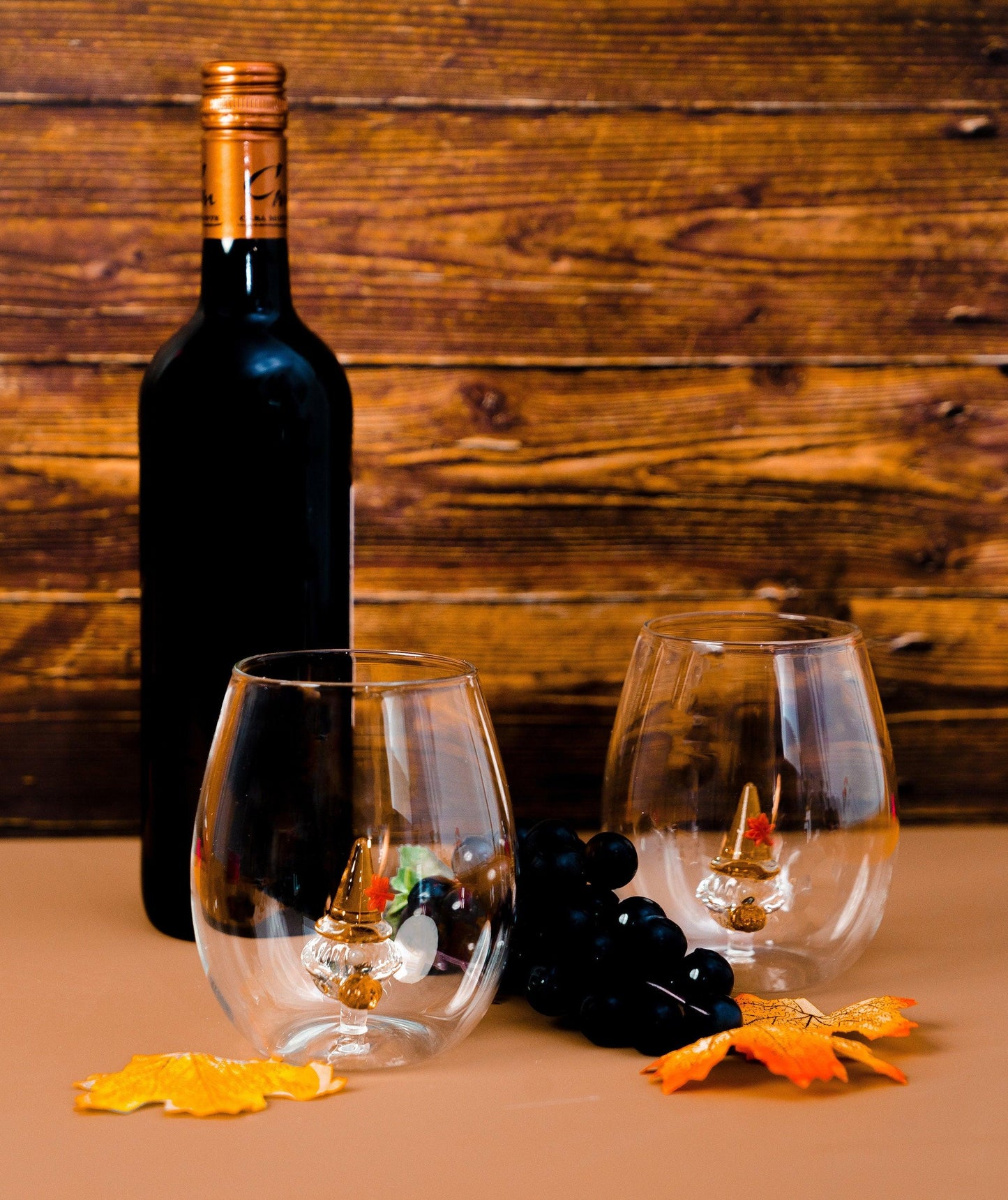 3D Thanksgiving Gnome Stemless Glass