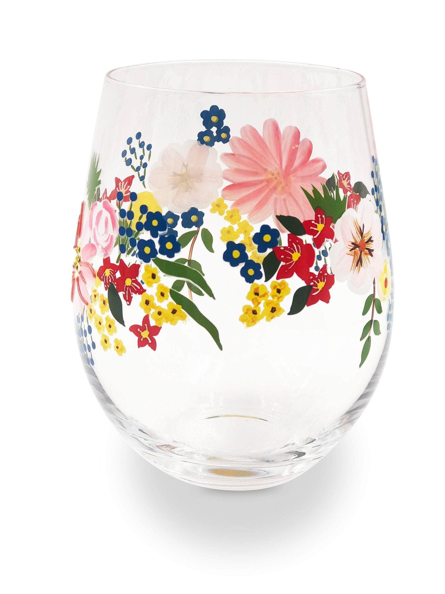 Painted Floral Stemless Glasses