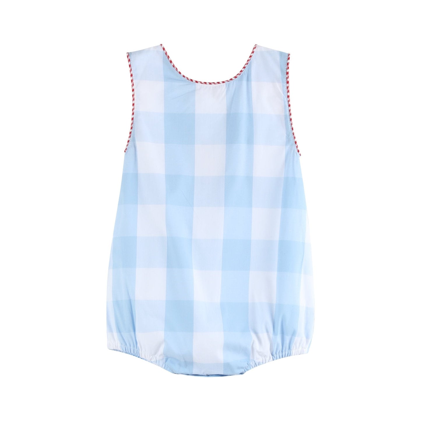 Light Blue Gingham American Flag Romper