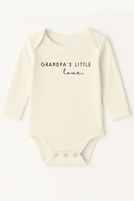 Grandpa's Little Love Organic Cotton Baby Bodysuit Long Sleeve