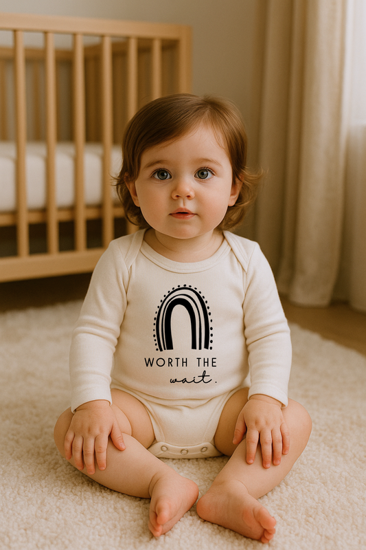 Worth the Wait Organic Cotton Baby Bodysuit Long Sleeve