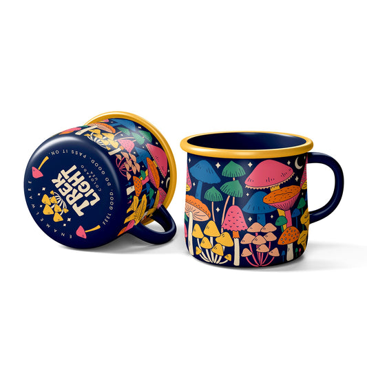 Midnight Mushroom Enamel Mug 16oz