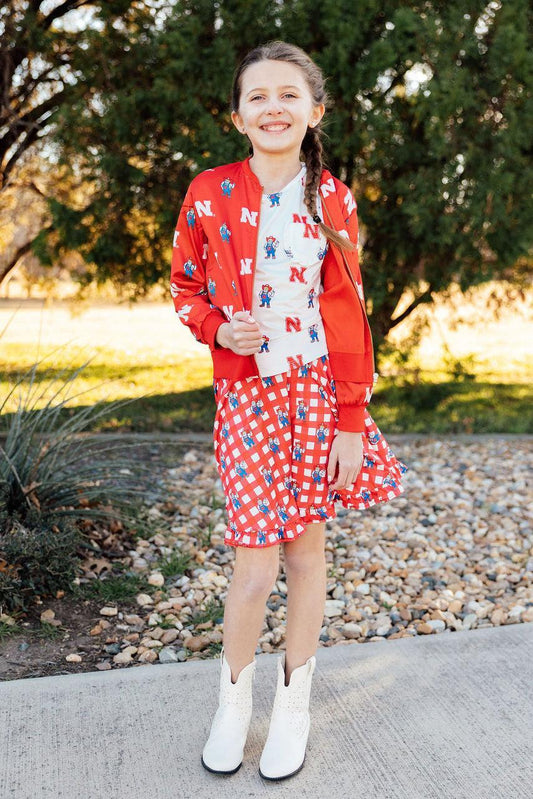 Nebraska Plaid Herbie Husker Twirl Skort