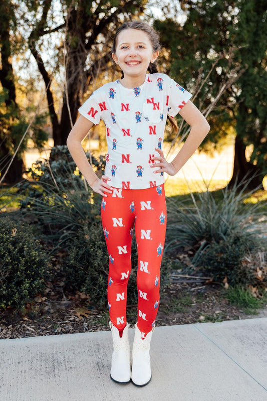 Nebraska Red Herbie Husker Leggings