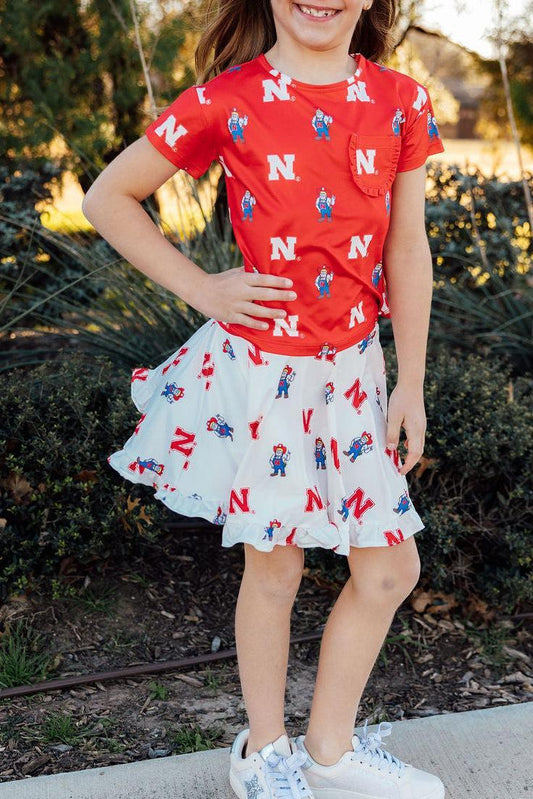Nebraska White Herbie Husker Twirl Skort
