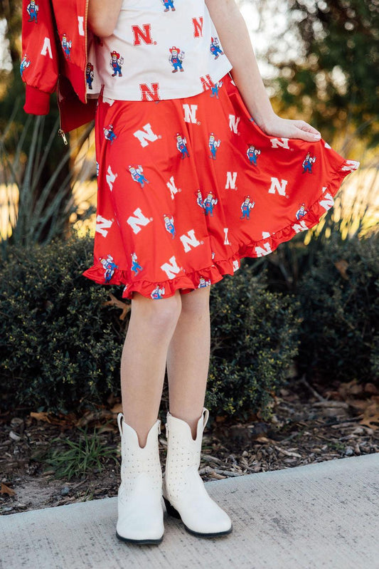 Nebraska Red Herbie Husker Twirl Skort