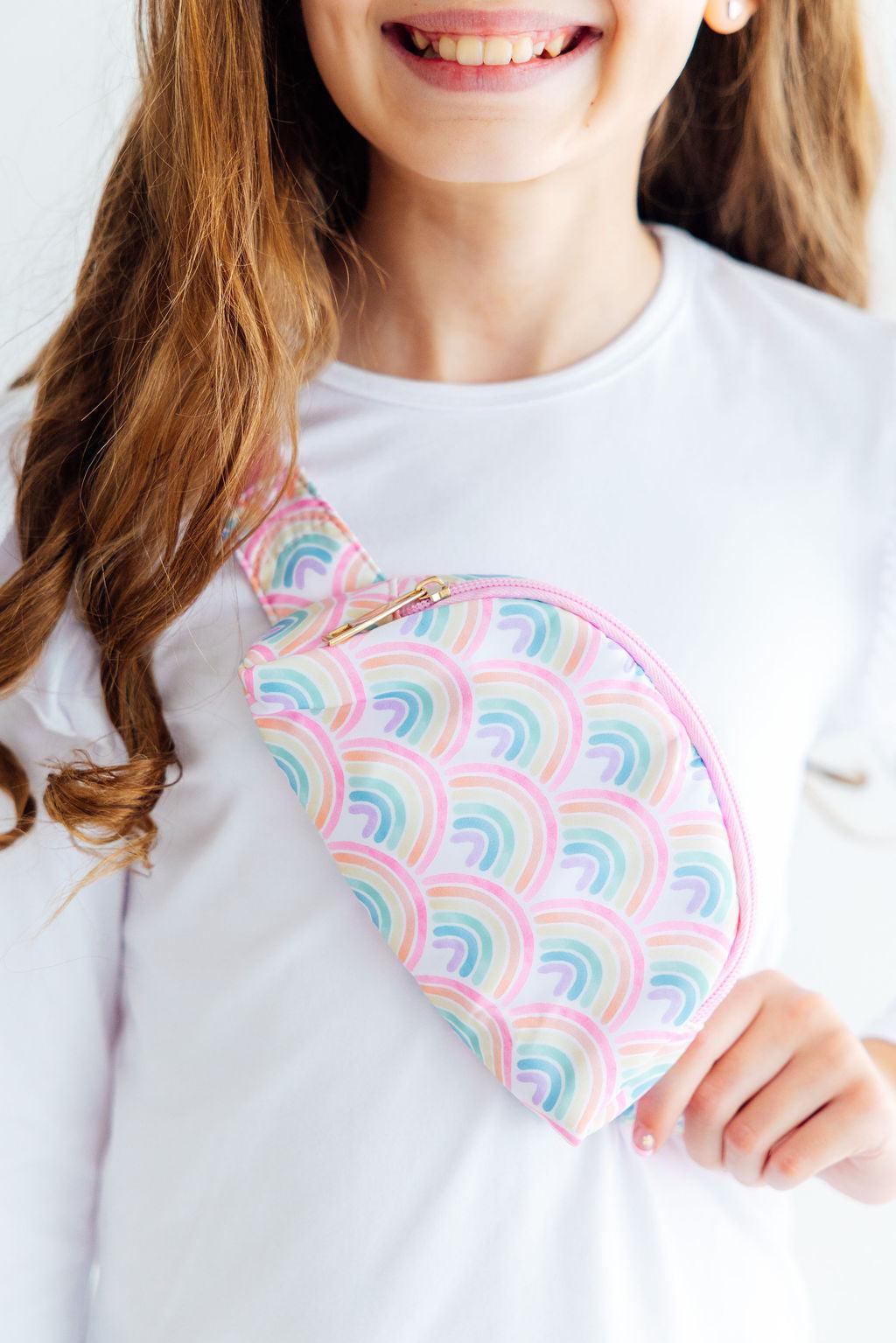 Watercolor Rainbows Belt Bag