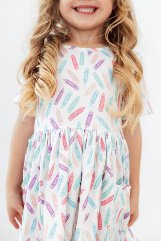 Color Crayons S/S Pocket Twirl Dress