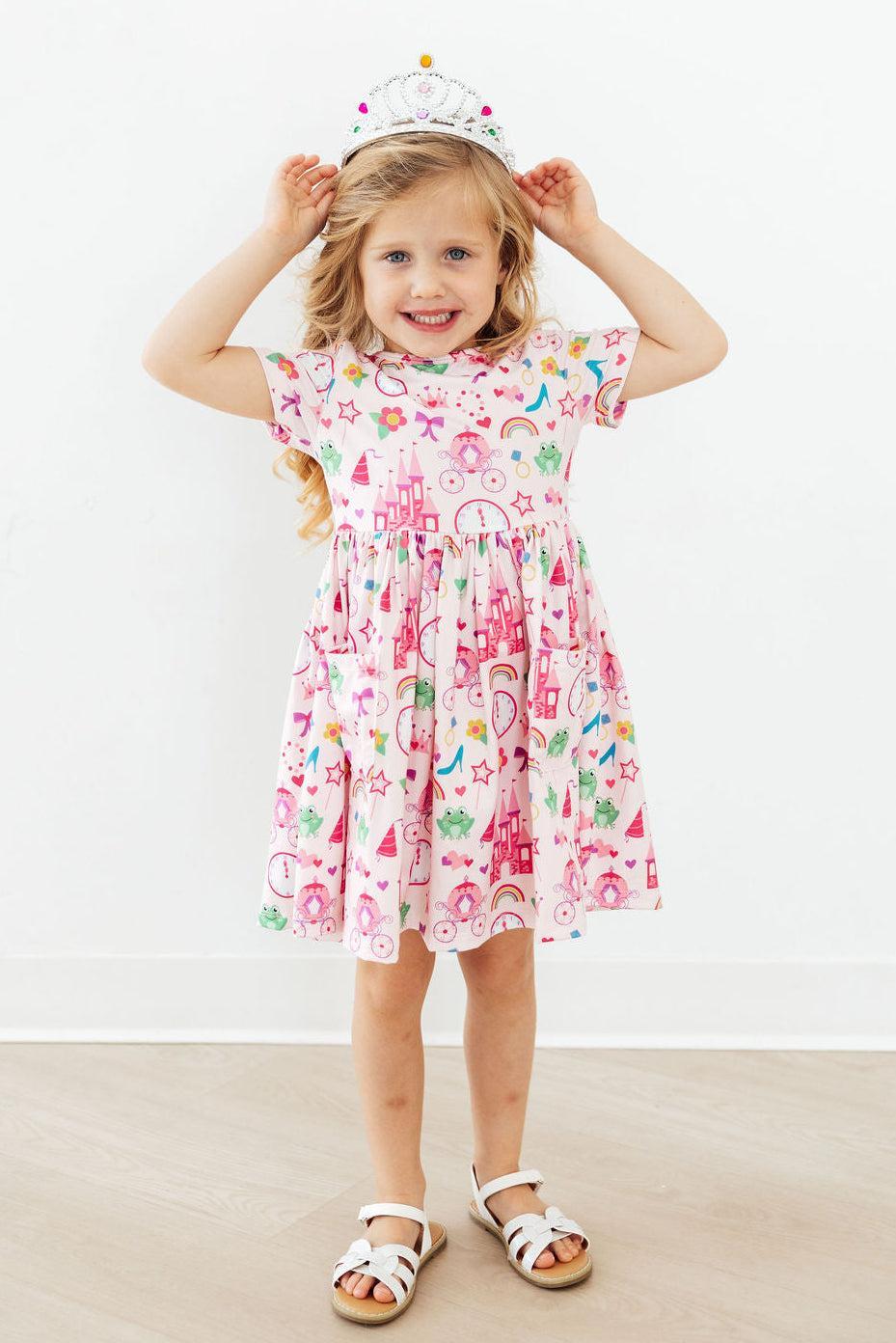 Princess & the Froggie S/S Pocket Twirl Dress