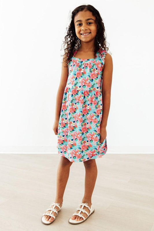 Petals in Paradise Ruffle Cross Back Dress