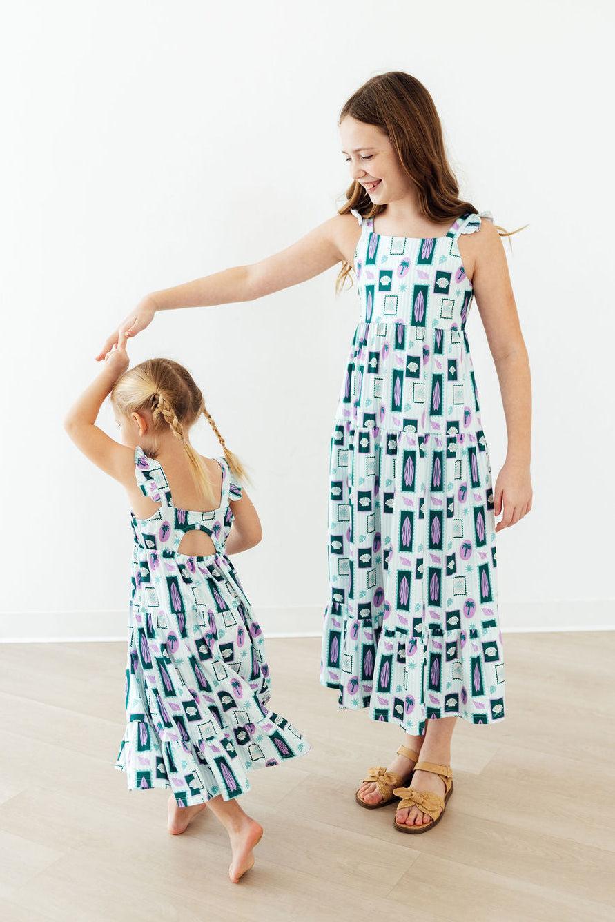 Surfer Girl Ruffle Maxi Dress