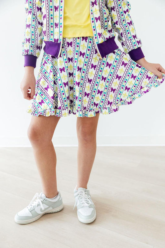 Mardi Gras Ruffle Twirl Skort