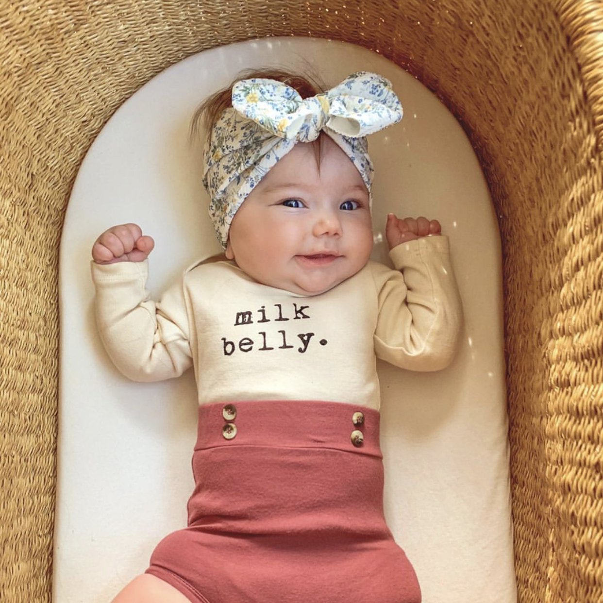 Milk Belly Organic Cotton Baby Bodysuit Long Sleeve