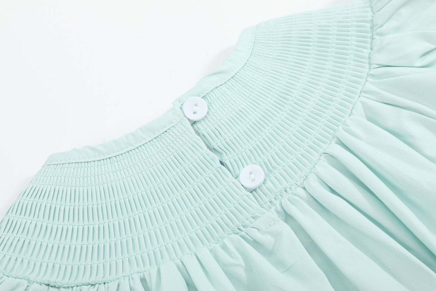 Misty Blue Easter Bunny Smocked Bubble Romper