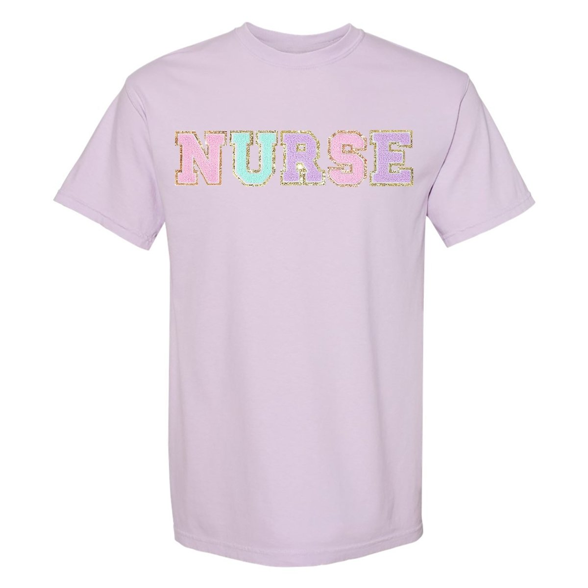 Nurse Colorful Letter Patch Comfort Colors T-Shirt