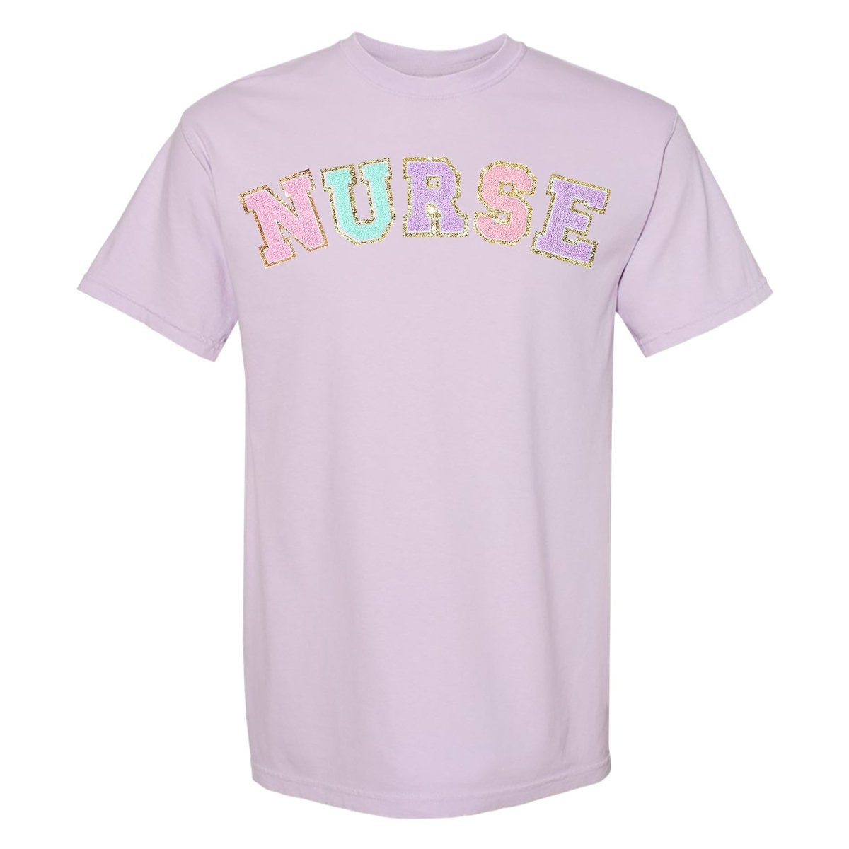 Nurse Colorful Letter Patch Comfort Colors T-Shirt