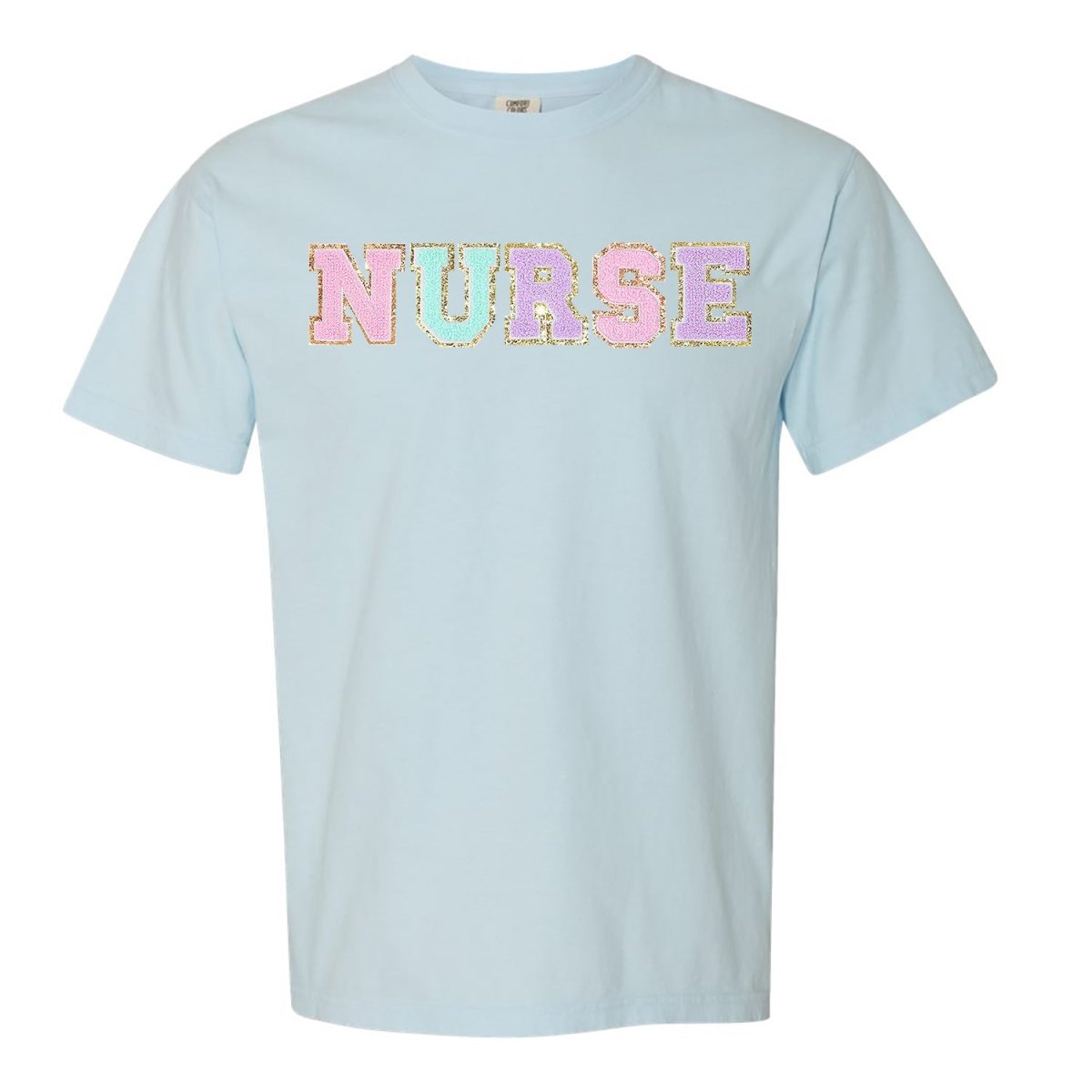 Nurse Colorful Letter Patch Comfort Colors T-Shirt