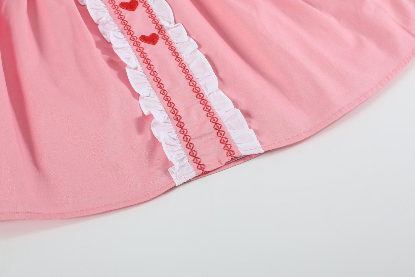 Pink and Red Heart Valentine Ruffle Dress