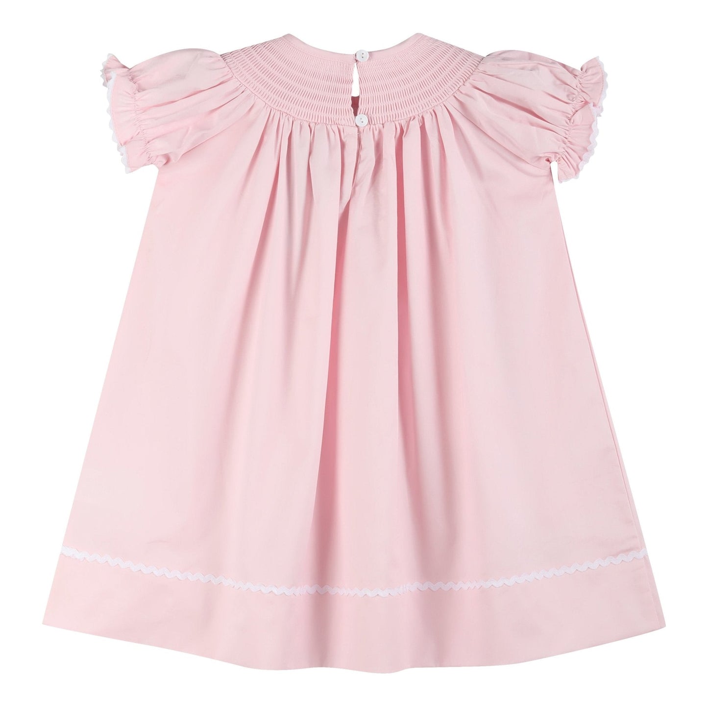 Pink and White Smocked Bishop Dress