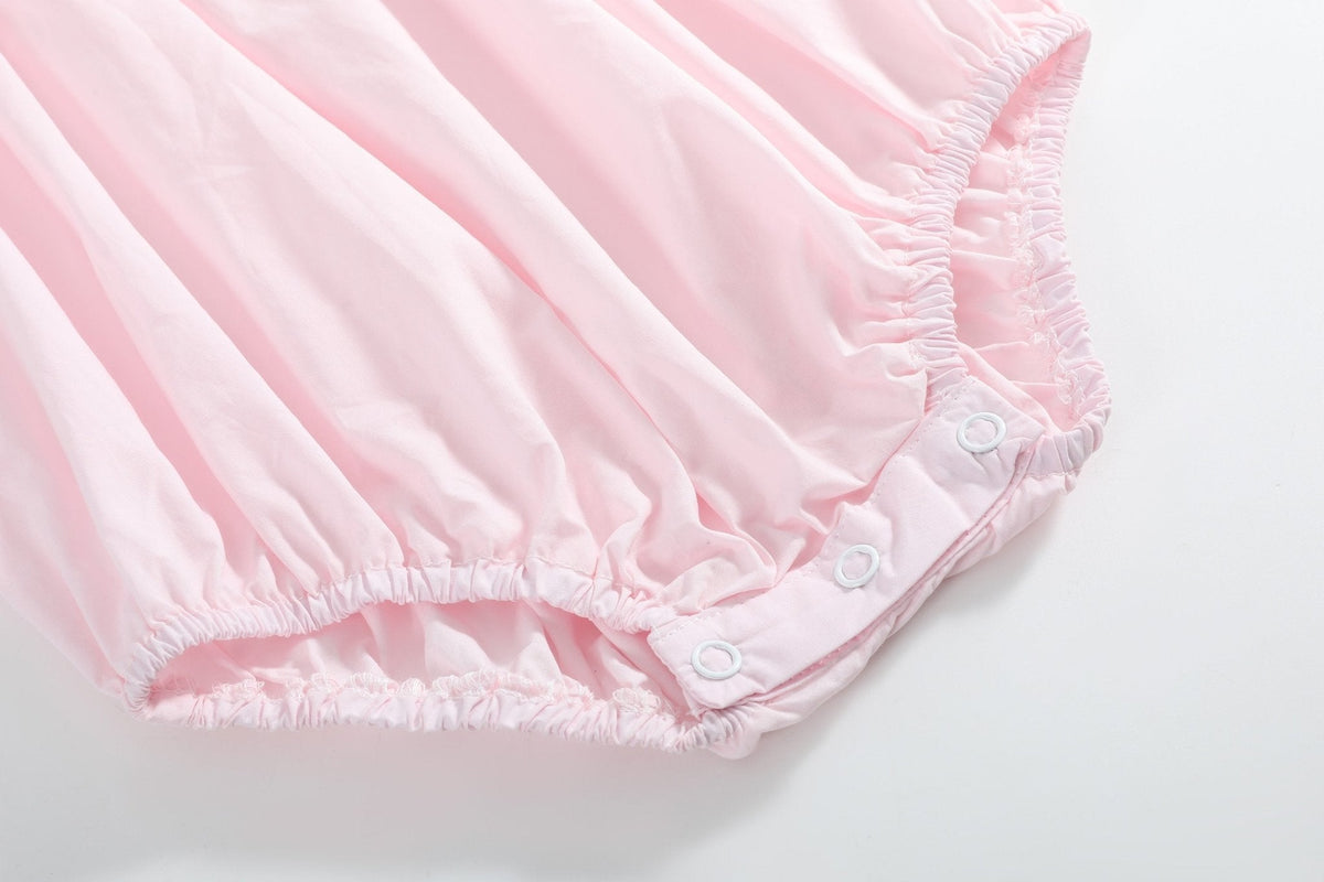 Pink Christmas Smocked Bubble Romper