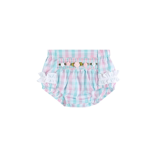 Pink Flower Smocked Bloomers
