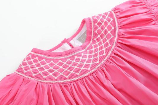 Pink & White Smocked Bubble Romper
