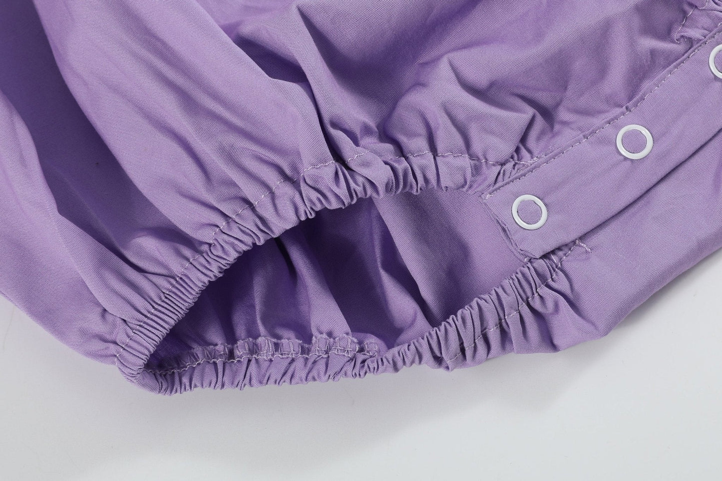 Purple Easter Bunny Smocked Flutter Romper