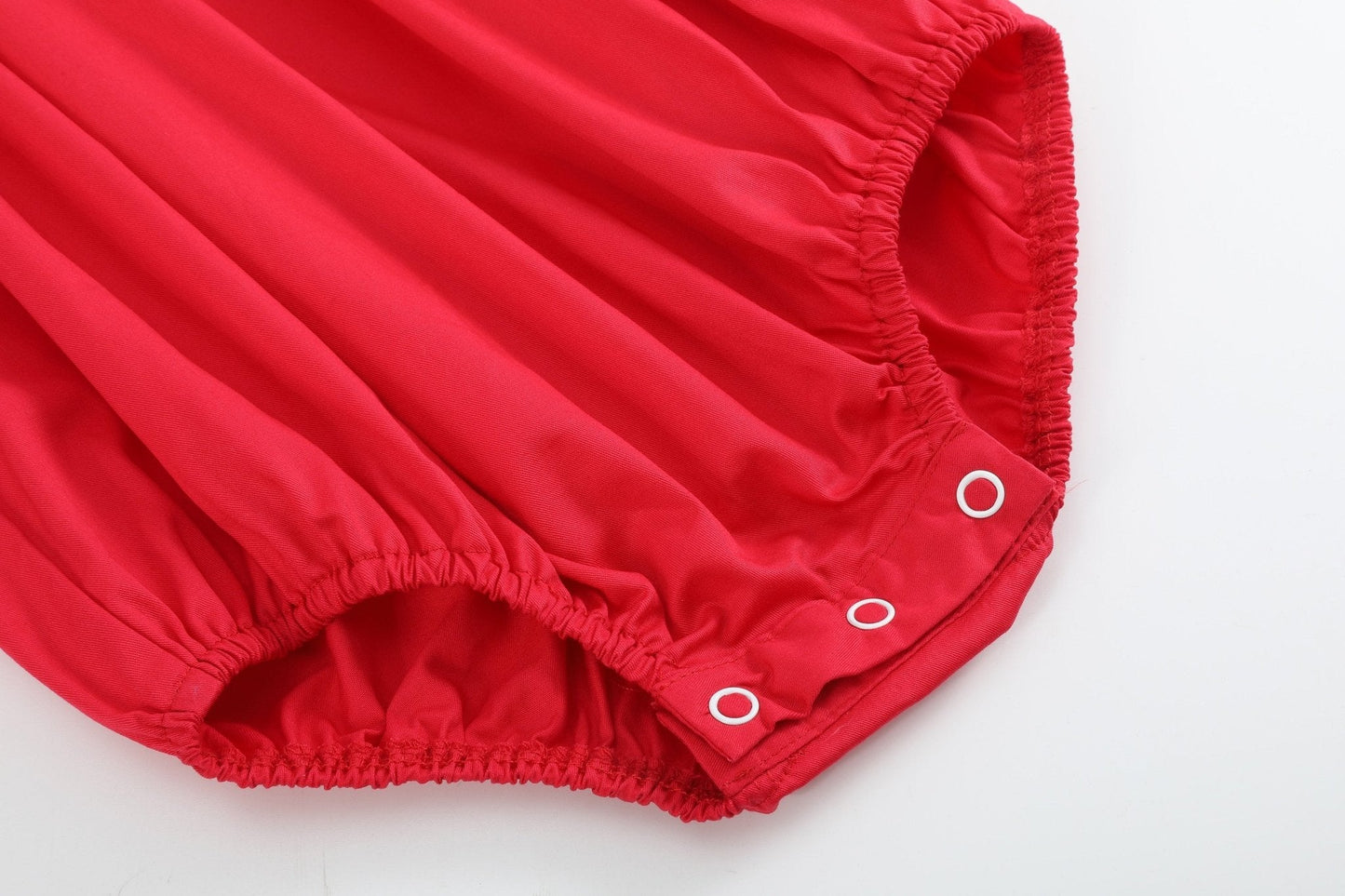 Valentine Red Heart and Lace Smocked Romper