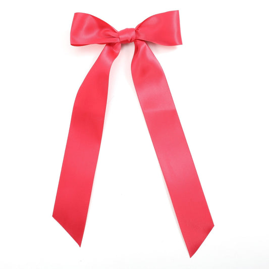 Red Long Tail Hair Bow Clip