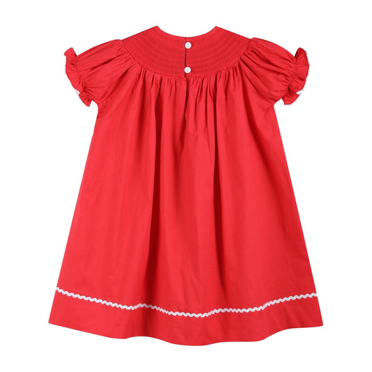 Red Santa Sleigh Bishop Dress