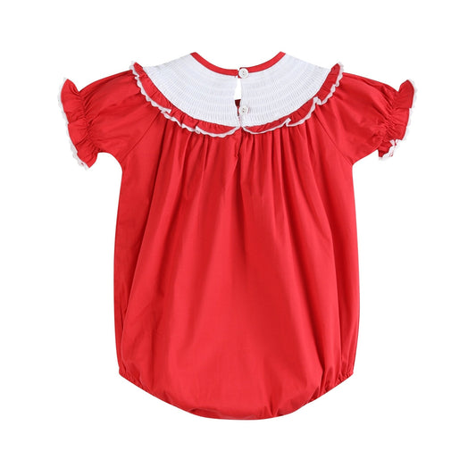 Red Santa Smocked Ruffle Romper