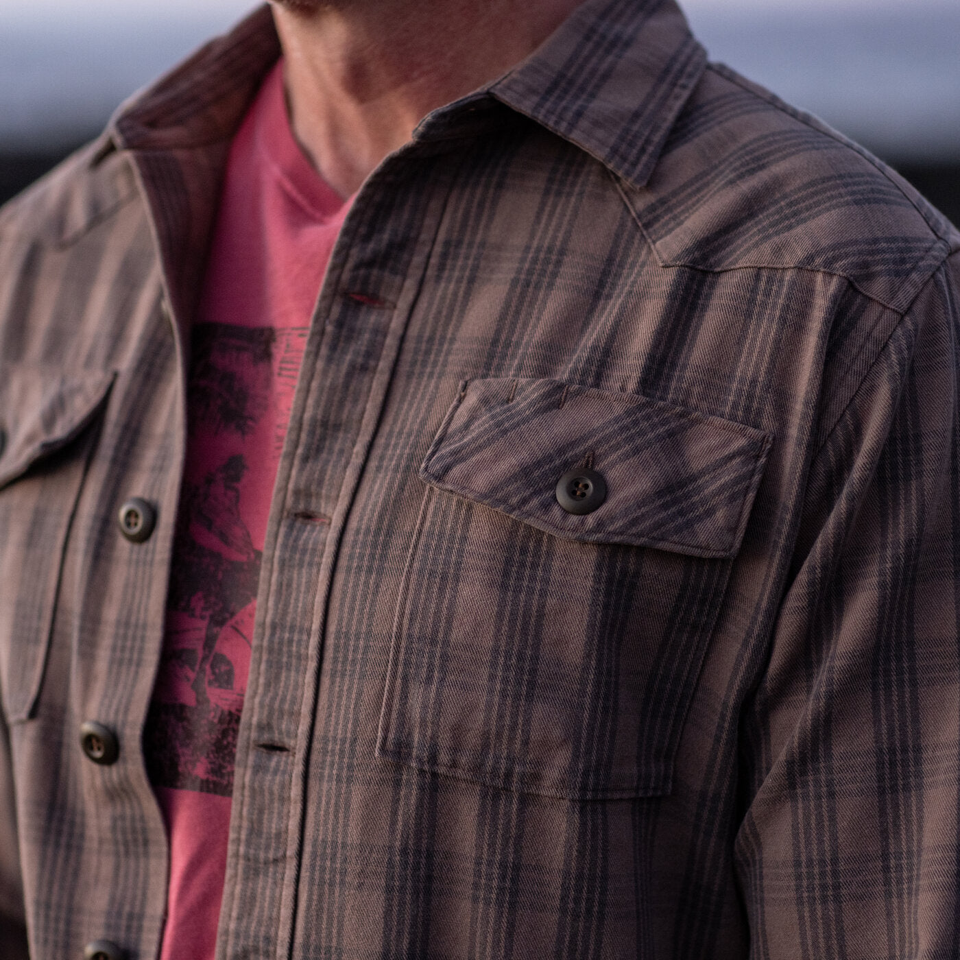 Waimea Overshirt Brown Charcoal Palaka