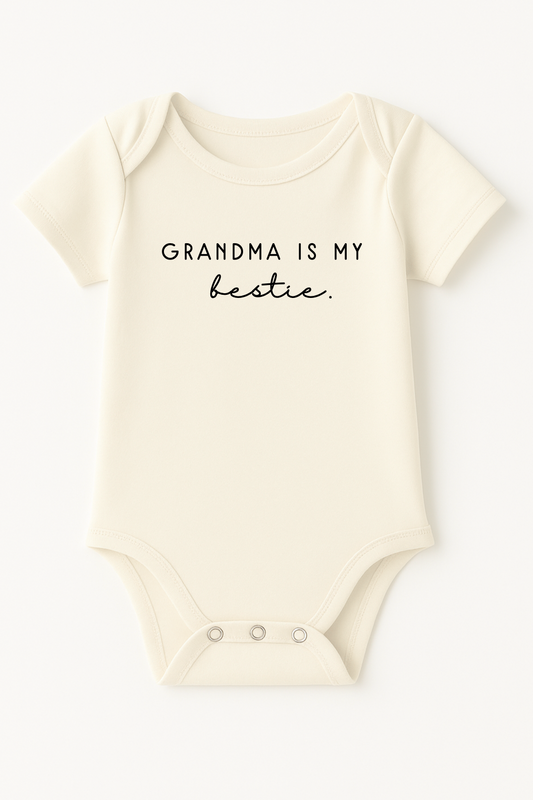 Grandma is my Bestie Organic Cotton Baby Bodysuit Short Sleeve