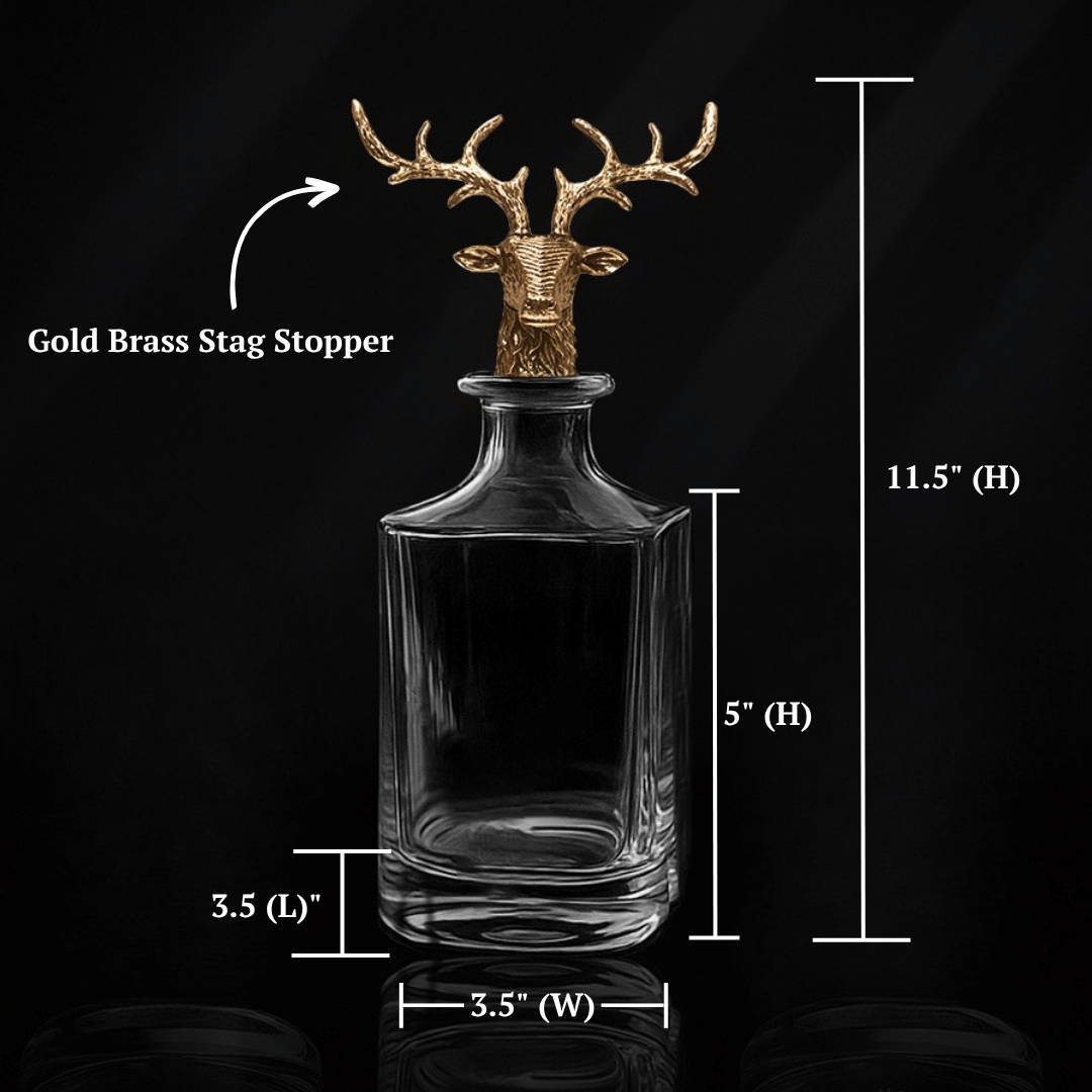 Gold Stag Deer Decanter