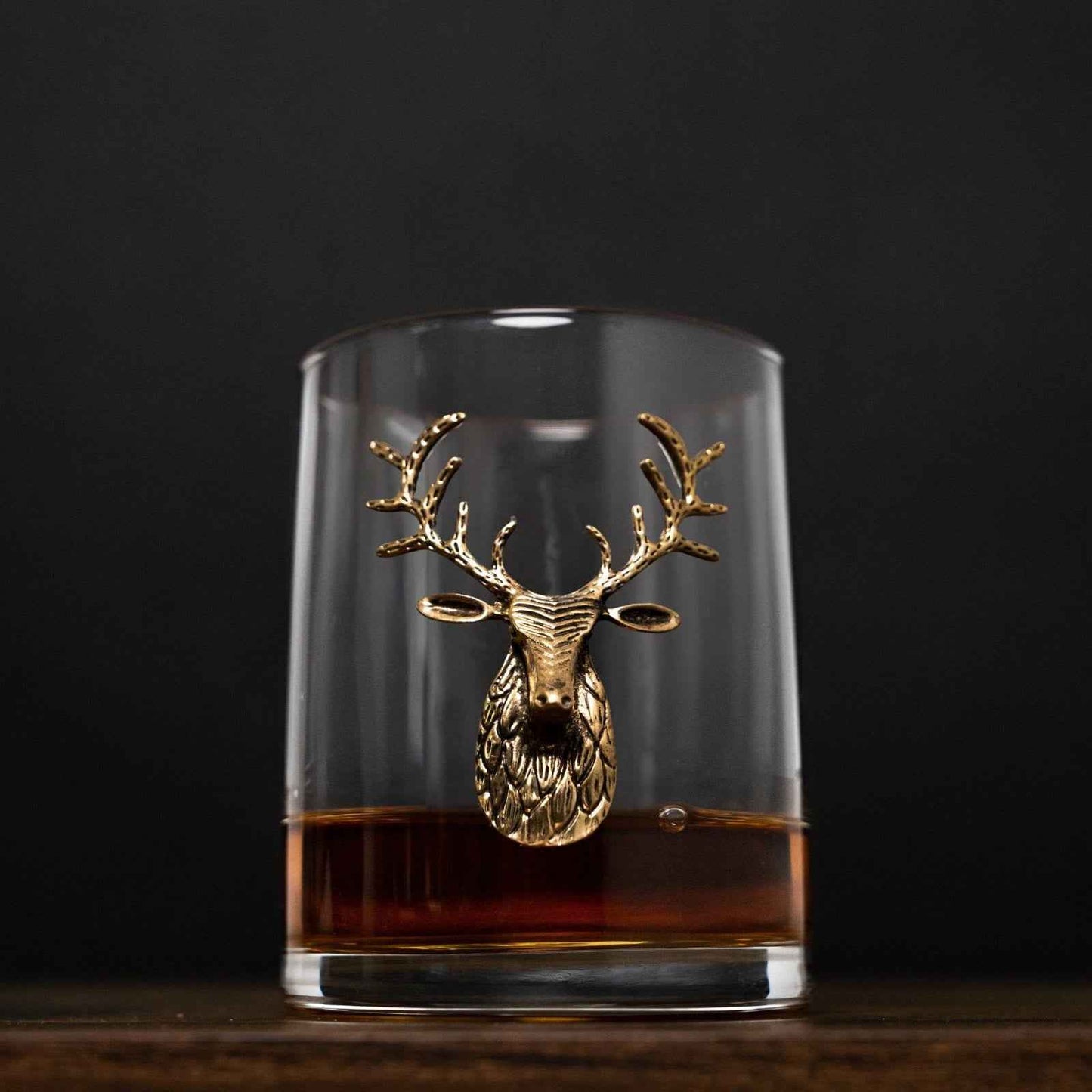 Gold Stag Deer Whiskey Glasses