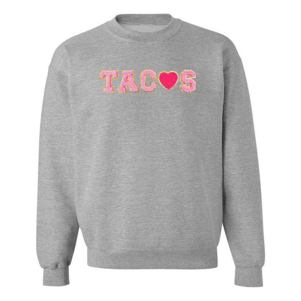 Tacos Letter Patch Crewneck Sweatshirt