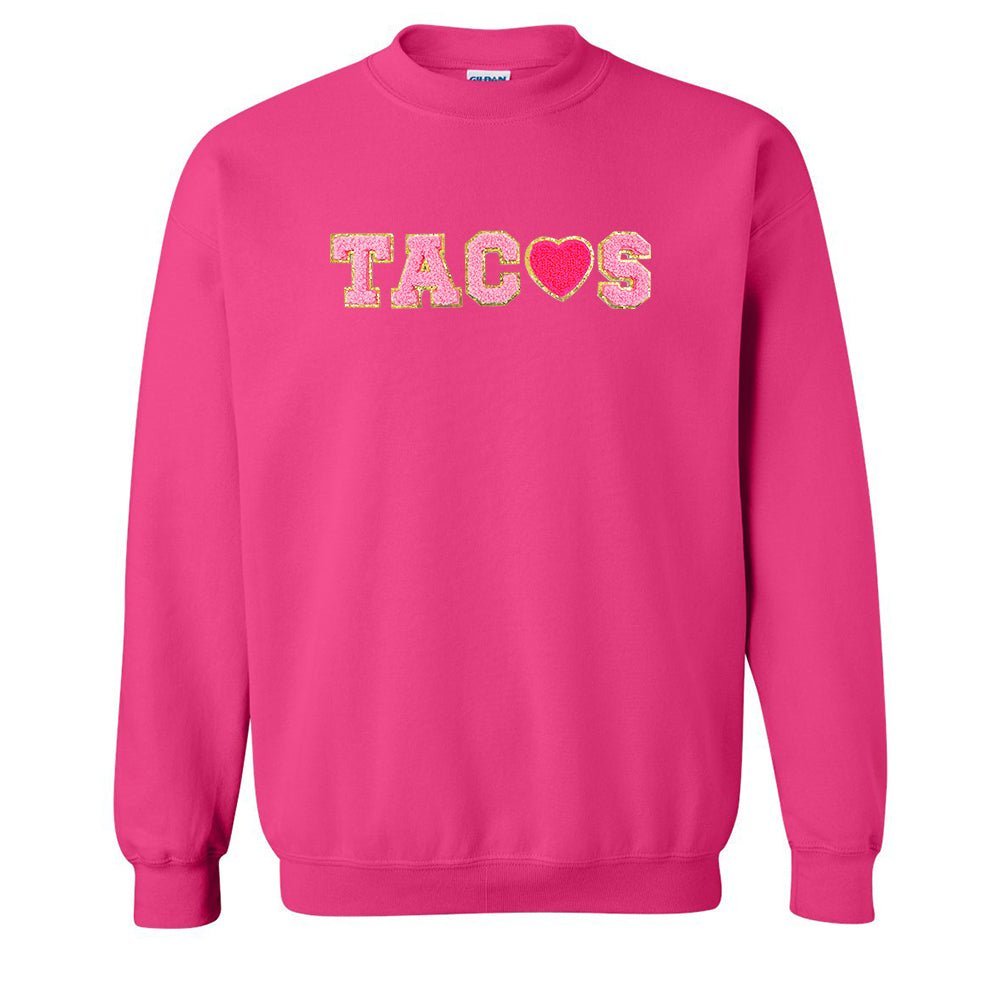 Tacos Letter Patch Crewneck Sweatshirt