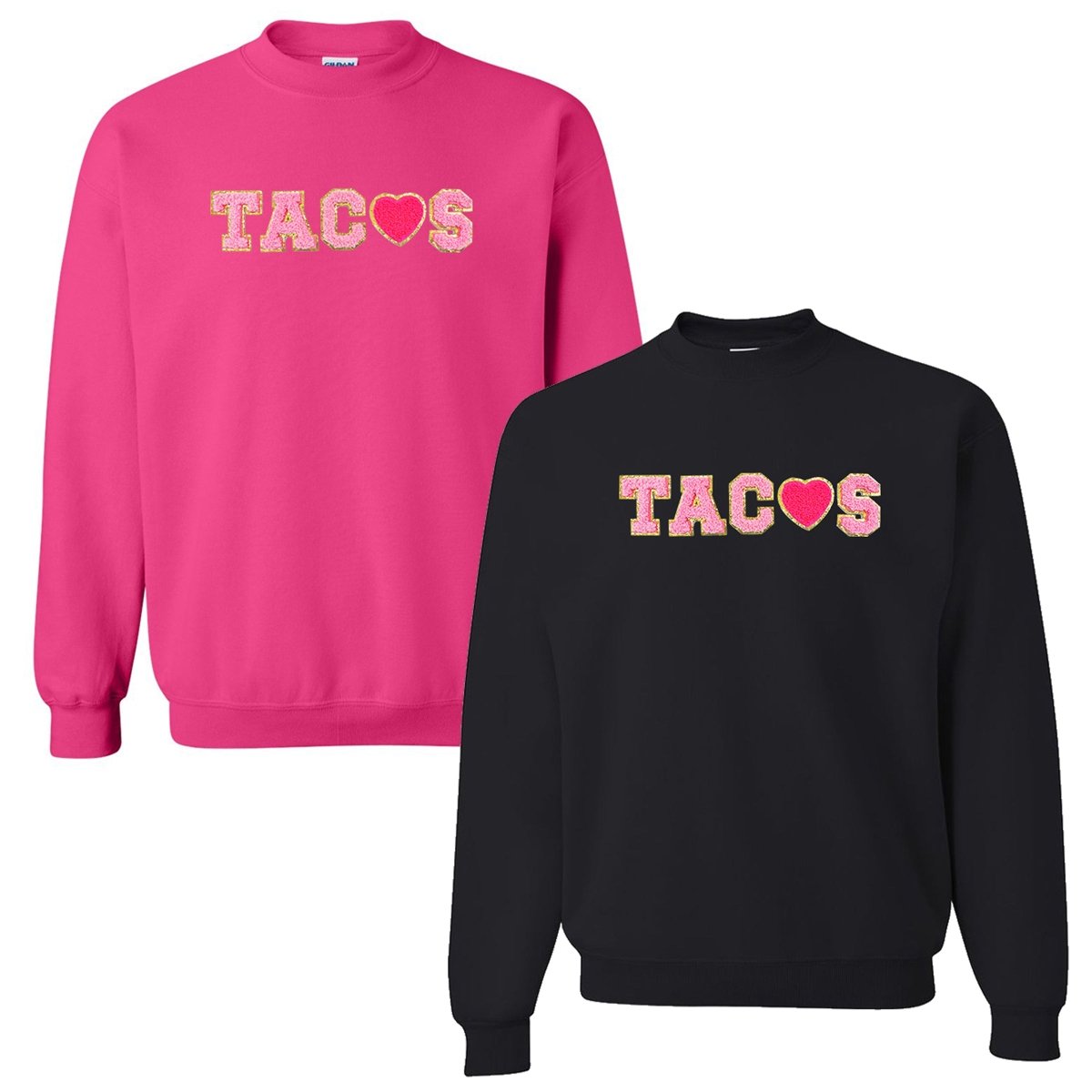 Tacos Letter Patch Crewneck Sweatshirt