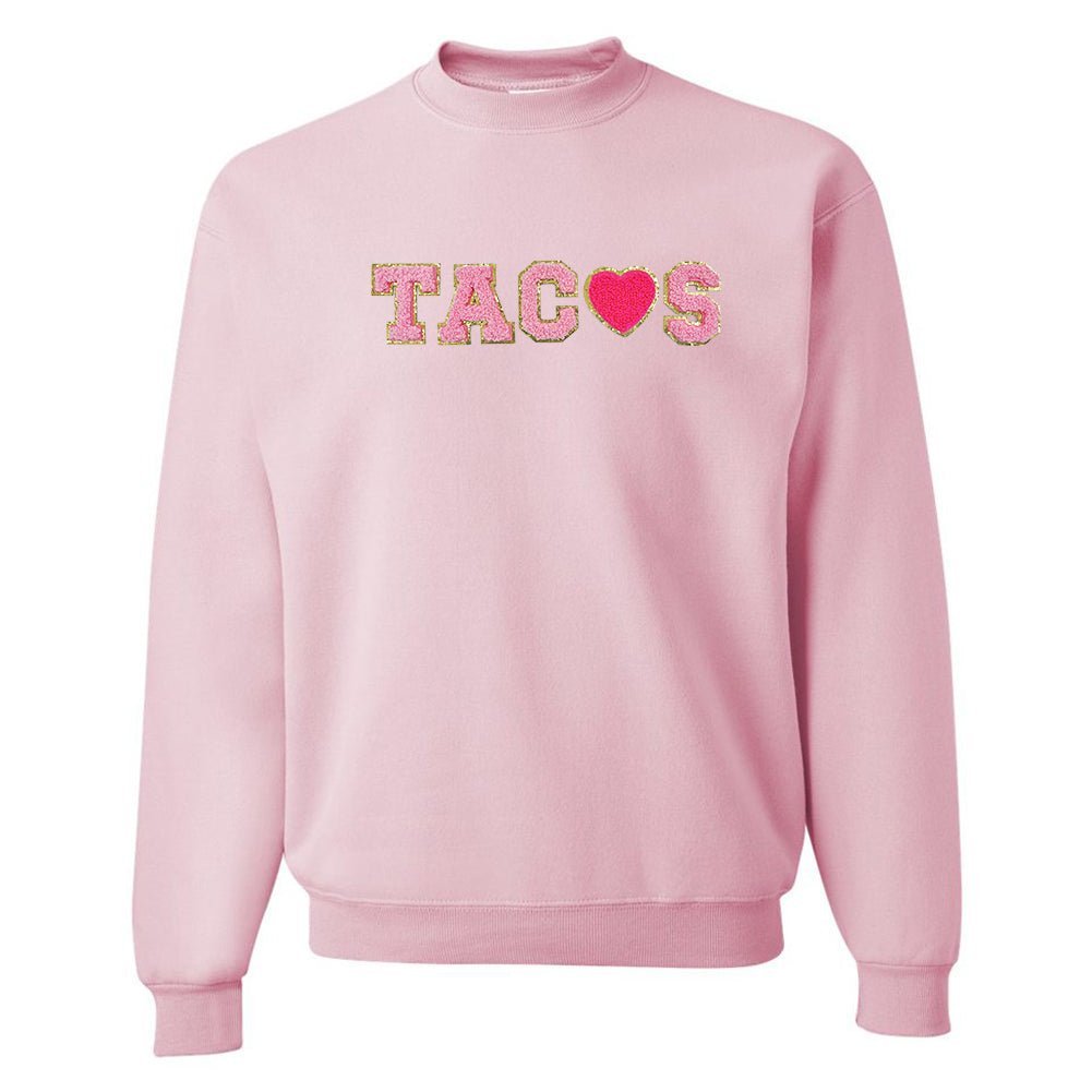 Tacos Letter Patch Crewneck Sweatshirt